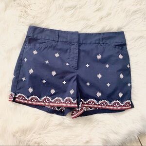 Loft | navy embroidered shorts